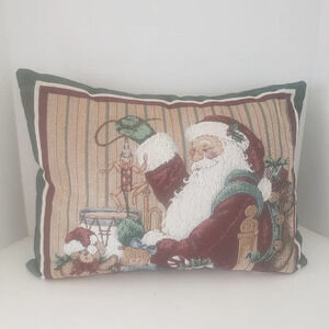 Christmas Holiday Season Santa Claus Tapestry Pillow.